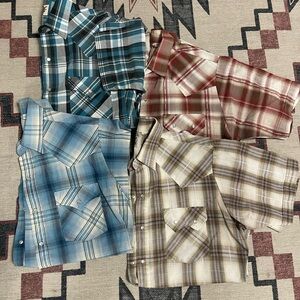 Ely Cattlemen men's medium snap short sleeve Shirt lot